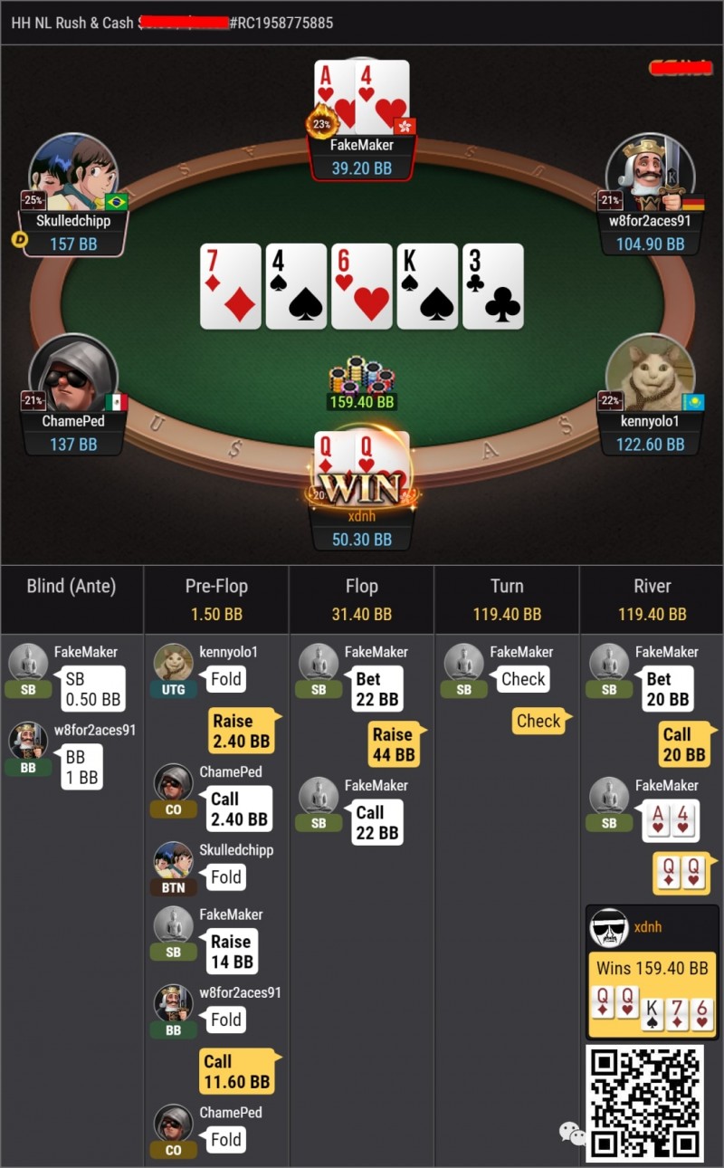 【EPCP扑克】牌局分析：NL10练习场——QQ 3bet pot