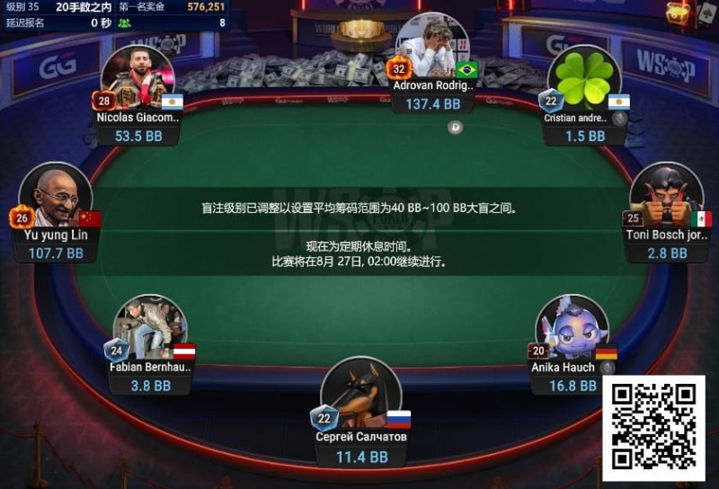 【EPCP扑克】WSOP线上金手链｜中国台湾选手深码晋级#7神秘赛FT，100W刀赏金得主出炉！