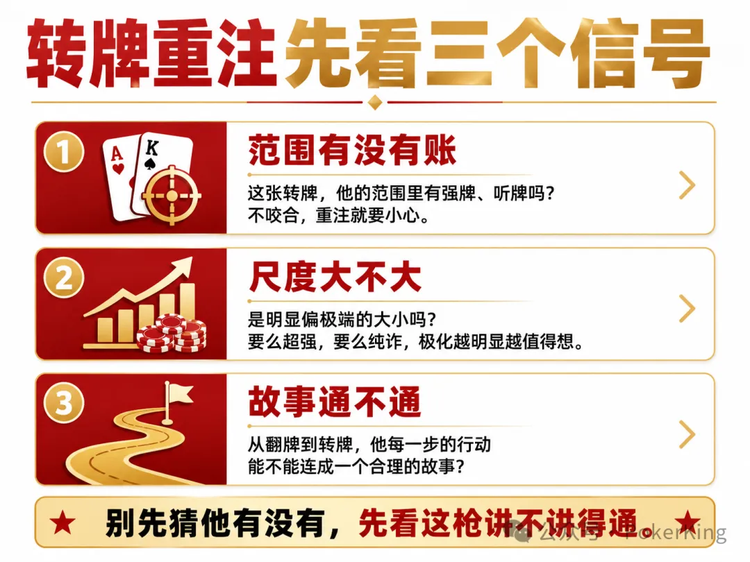 【EPCP扑克】转牌重注,到底该信不信?三个信号帮你把“猜”变成“对账”