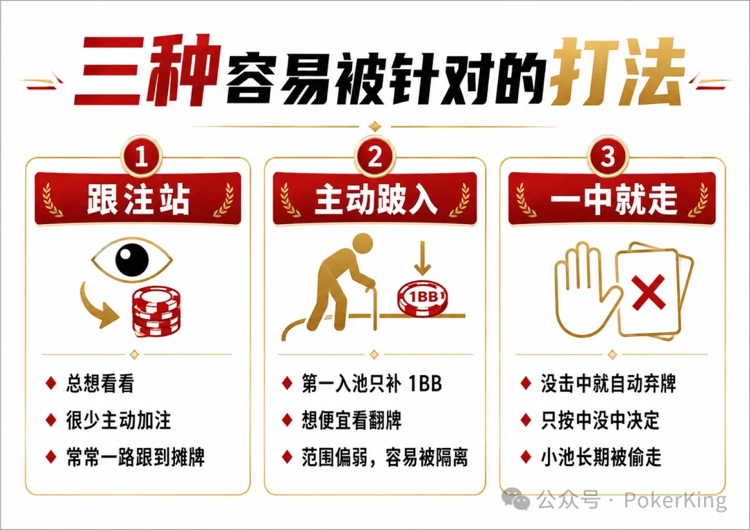 【EPCP扑克】跟注站、主动跛入、一中就走——现金桌最容易被吃穿的三种打法，你中招了吗？