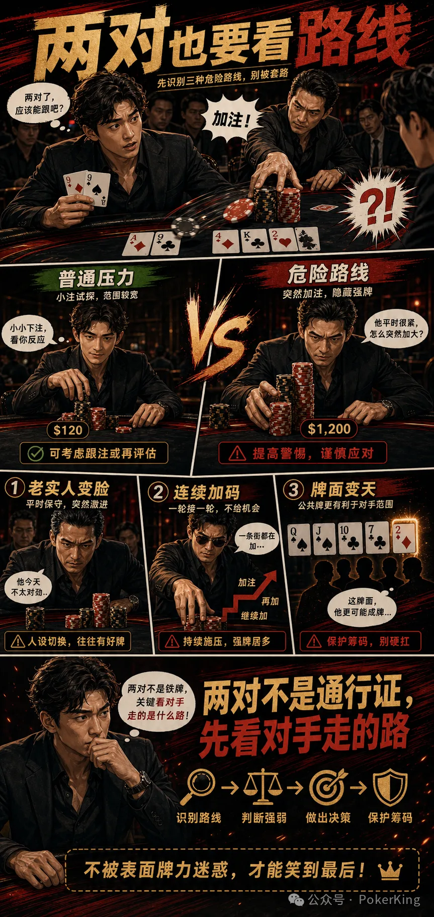 【EPCP扑克】两对被加注，为什么越看越危险？三条路线帮你重新估价