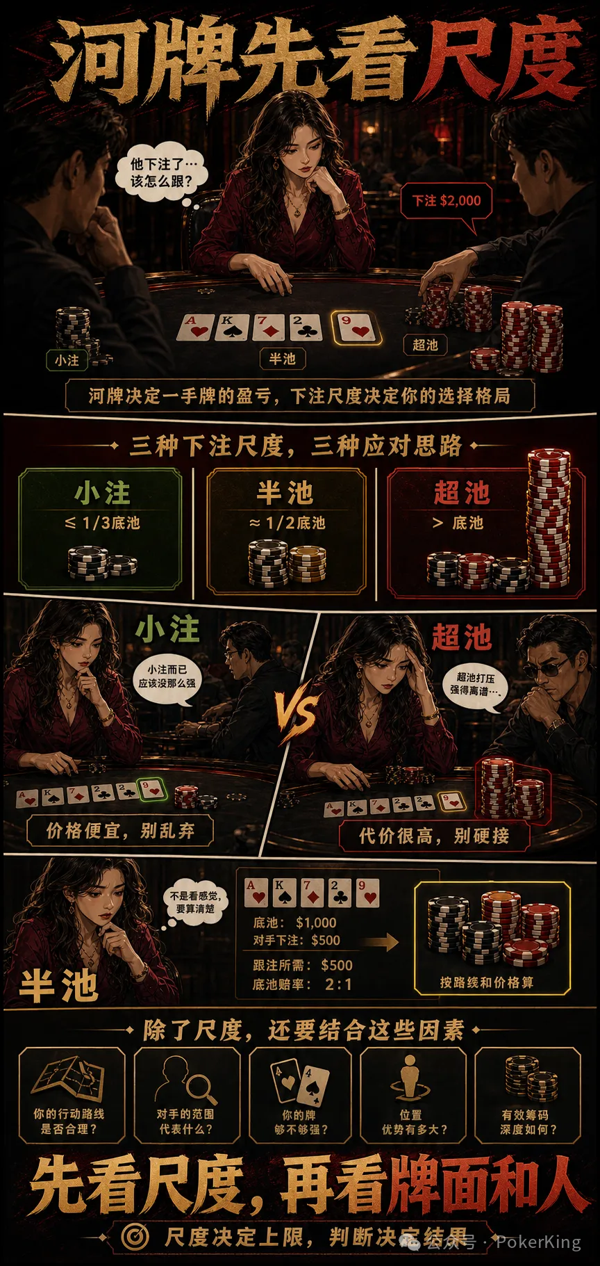 【EPCP扑克】河牌下注尺度的秘密:小注别乱弃,半池看路线,超池先敬三分