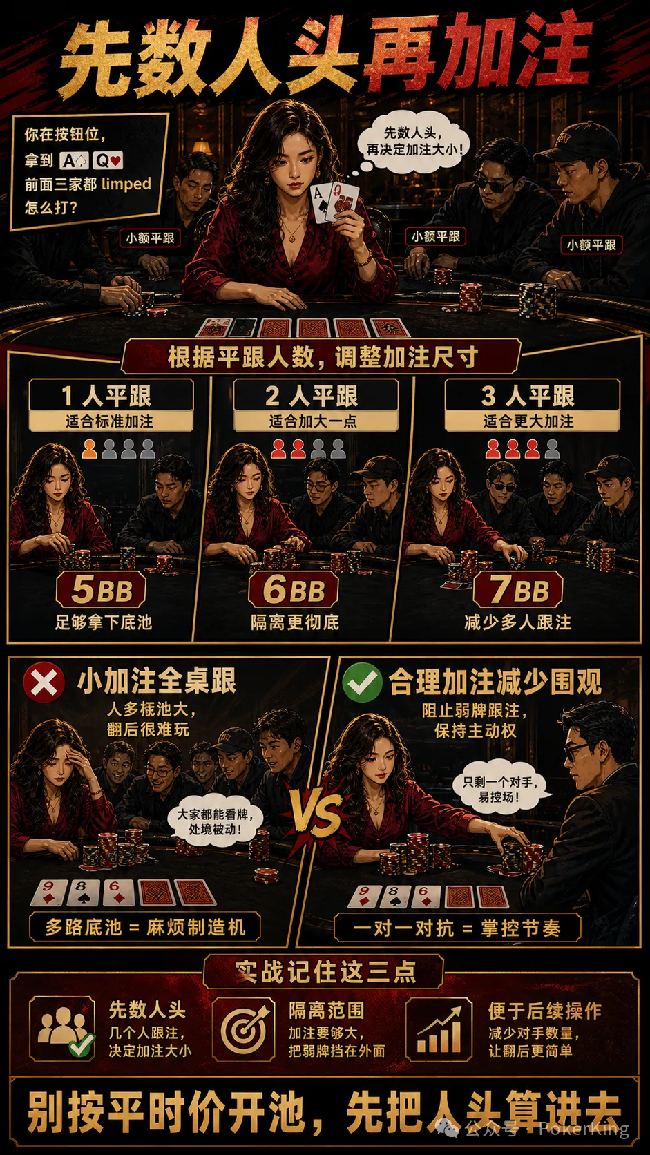 【EPCP扑克】多人平跟后怎么加注?先数人头,再看牌和位置