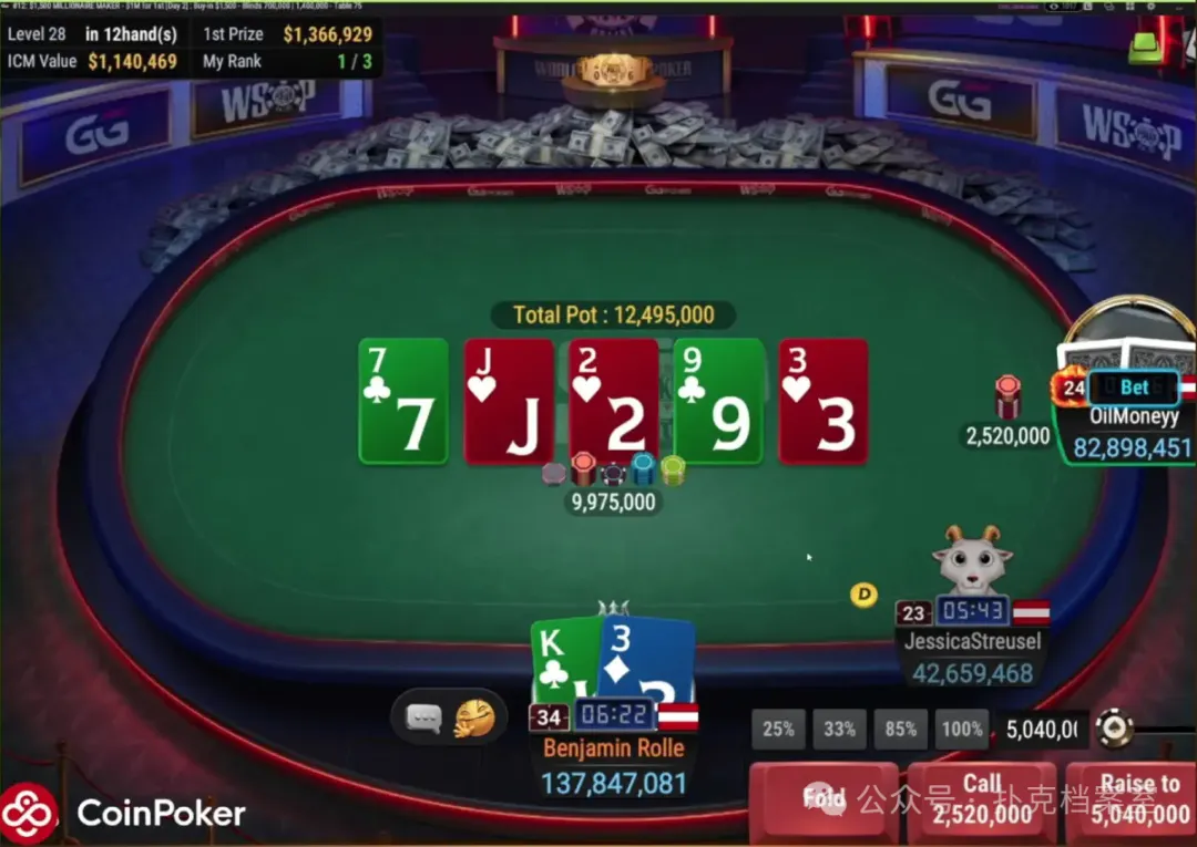 【EPCP扑克】他用K3做Hero Call，赢下WSOP线上金手链：别拿ICM当借口，底池赔率才是真理