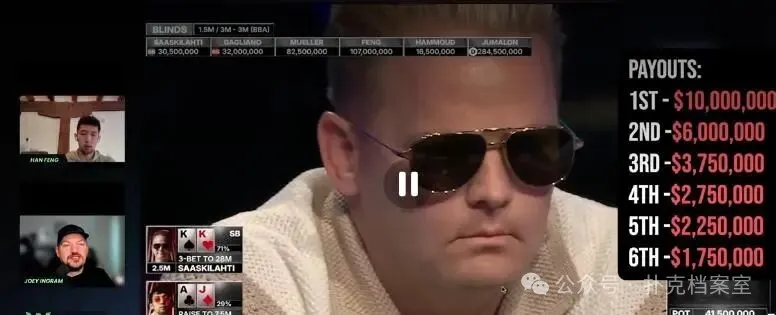 【EPCP扑克】“这可能是我一生的遗憾”:WSOP主赛第五名Han Feng复盘决赛桌最痛一手牌